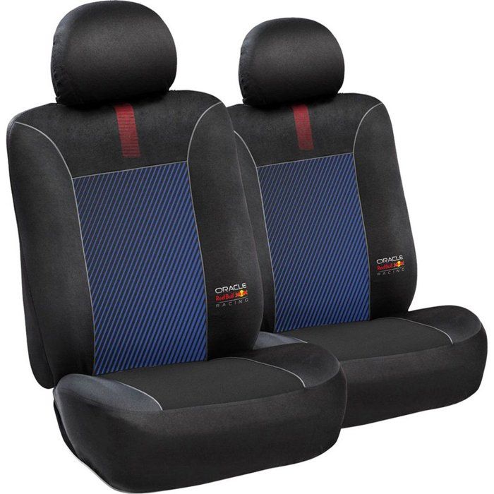 Red Bull Racing housses de siège 6 pièces noir/rouge — set universel voiture confort et protection