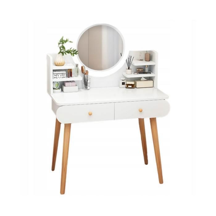 Coiffeuse cosmétique avec miroir style scandinave 120 cm