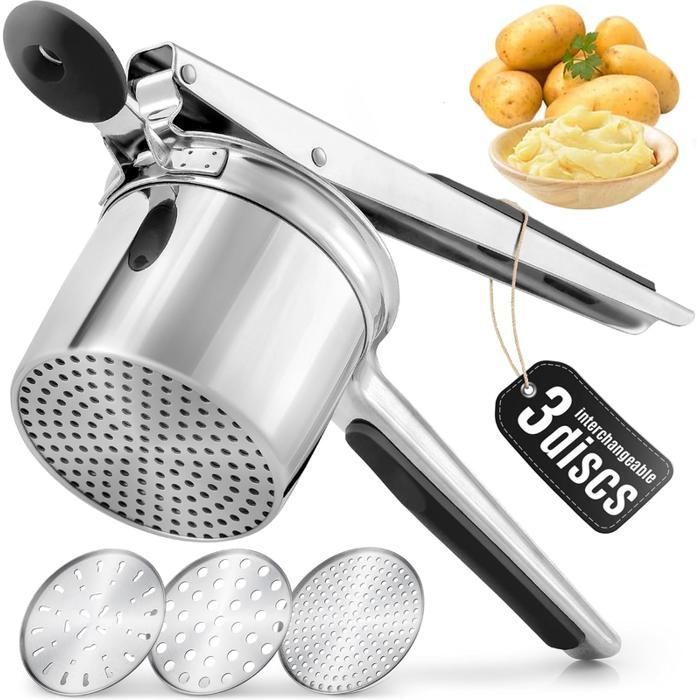Presse-purée Double Manuel 24 Cm Argenté - Paris Prix - Solide Et Pratique