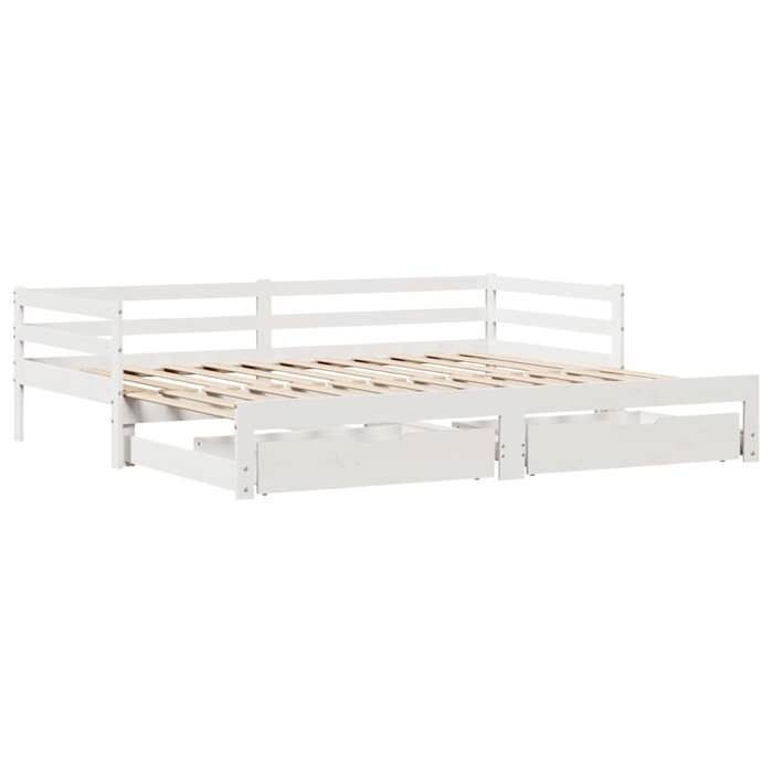 RemiseLit de repos Simple - avec gigogne et tiroirs sans matelasLit de jour blanc 80 x 200cm JILIMAISON2025 60692810