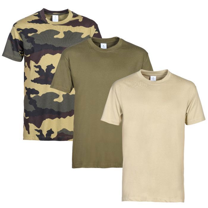 T-shirt Idaho (x3) - kaki/beige/camouflage centre europe T-shirt Idaho (x3) - kaki/beige/camouflage centre europe