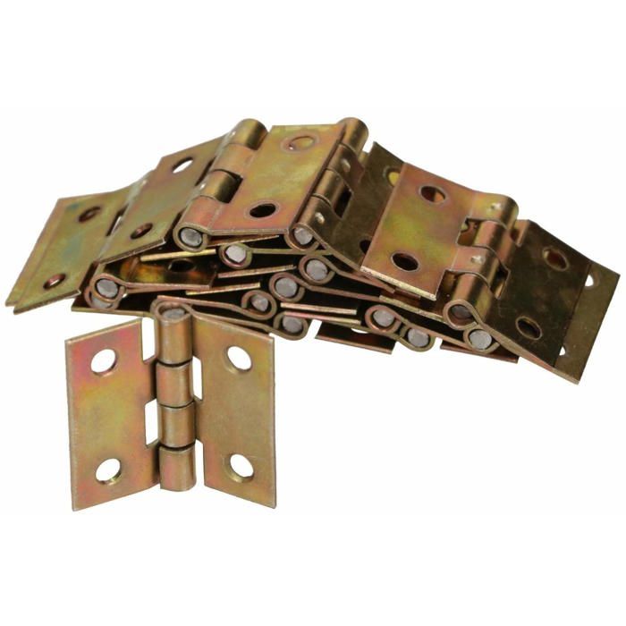 Charnière roulée meuble - KOTARBAU - 25x25 mm zinguée (50 pcs) - Acier - À visser - Orange/cuivre