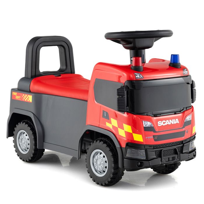 Camion Dei Pompieri A Pedali Per Bambini Costway: Giocattolo Cavalcabile Con Musica, Clacson E Vano Portaoggetti - 2-6 Anni, 23 Kg