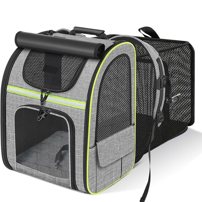 Sac Transport Chat Petit Chien Extensible Sac a Dos Chat Respirant avec Matelas en Peluche AmoviblePortable Sac Chat Transport