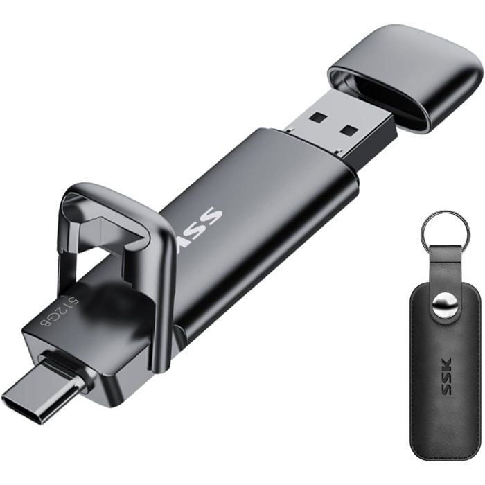 SSK SSD Externe 512GO Disque Portable USB 3.2 Ultra Rapide 550 Mo/s
