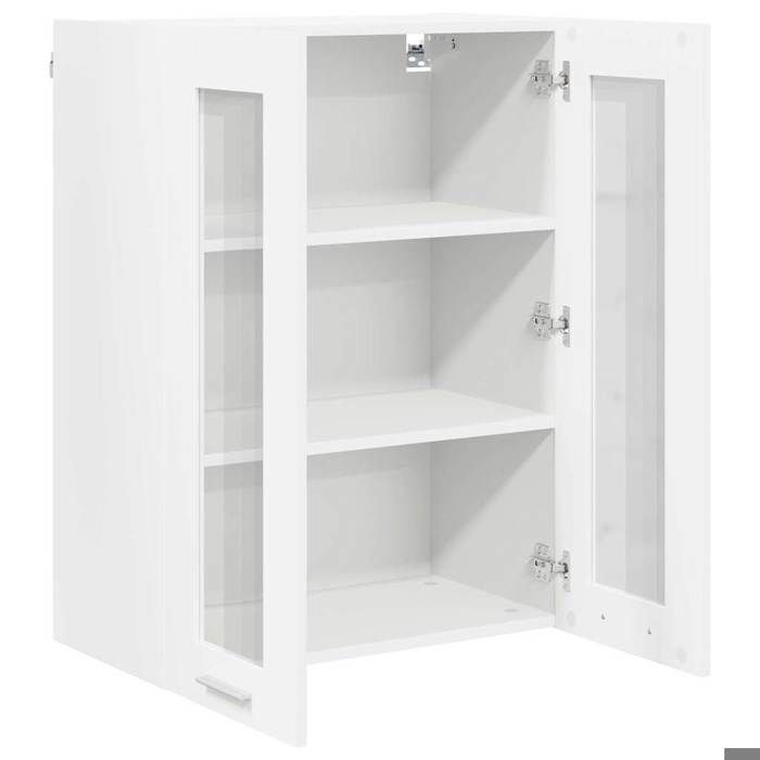 Printemps 2026 SoldesArmoire suspendue pour cuisine - Placard mural - avec rangement - Blanc 60 x 31 x 80 cm Bois dingénierie 782