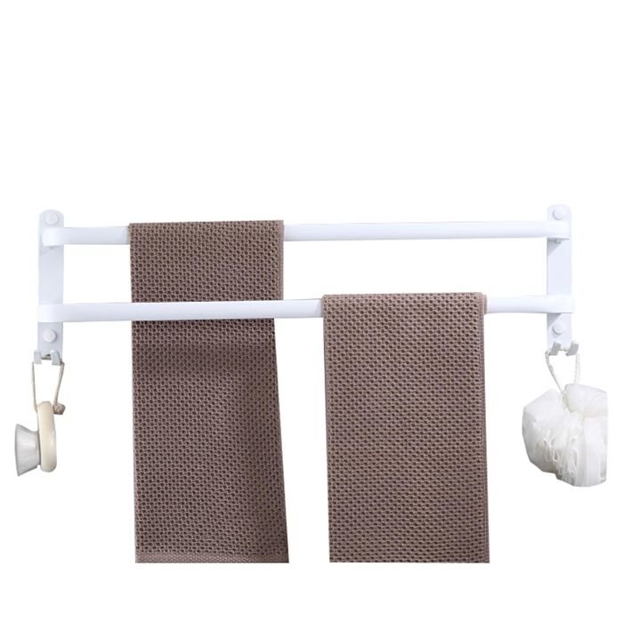Porte-serviettes mural blanc barres porte-serviettes multi-niveaux avec crochets porte gain de place en aluminium robinet