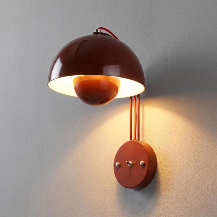 Diday Moderne Applique Murale en Bractées de fleursLampe Murale LED Creative avec Interrupteur Rouge 1pcs23x36cm