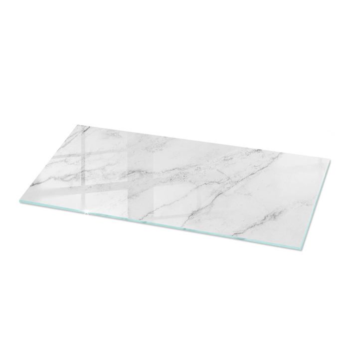 Plateau de table en verre 125x50 Motif de surface en marbre décor moderne haute résistance Tulup
