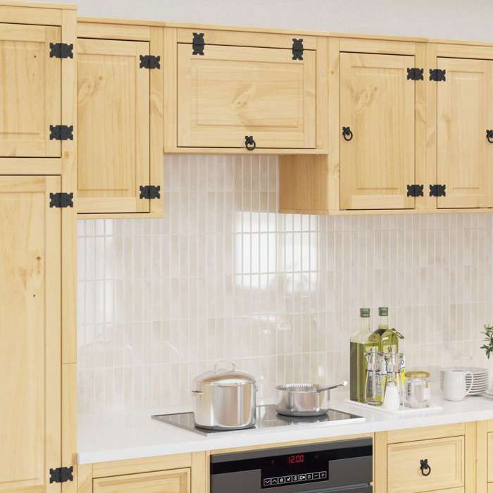 Meuble de cuisine Placard/buffet/cabinet avec stockage SKI Brun Miel 60x32x40 cm Pin massif A14112