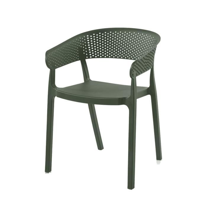 Chaise de jardin empilable PP vert Ambiance