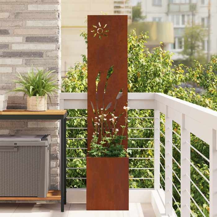 Écran de confidentialité - MAISON EXCLUSIVE - 32 x 32 x 150 cm - Acier robuste - Incrustations décoratives - Finition mate