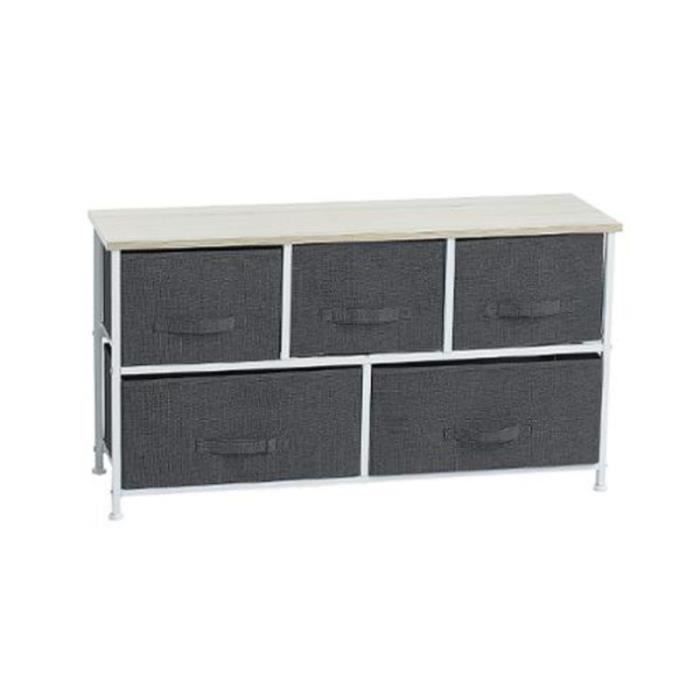 Commode Chambre Profondeur 30 Cm Commode 5 Tiroirs 100 X 30 X 55 Cm Gris Fonce 30 Cm Achat