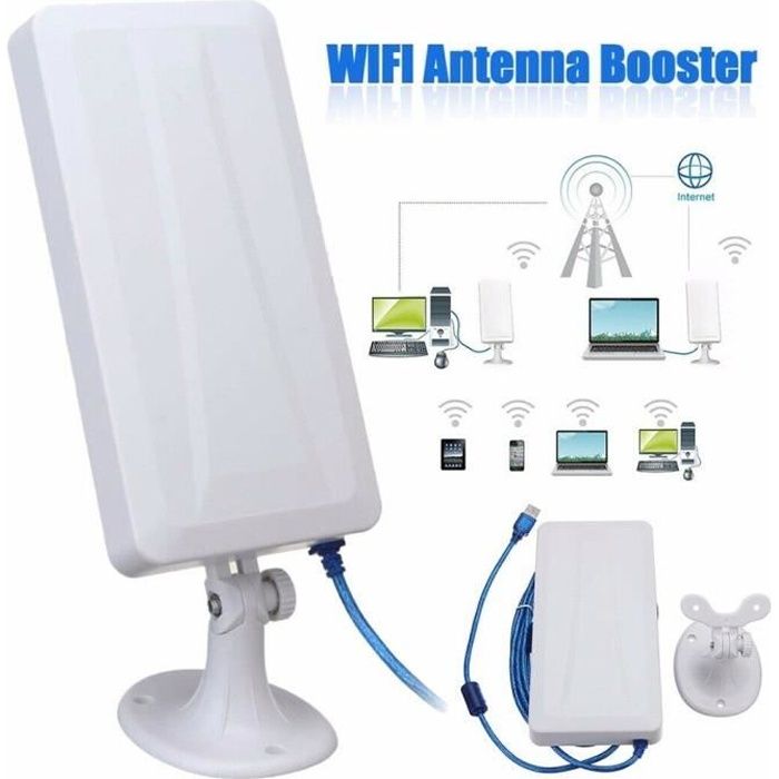 Répéteur WiFi Extérieur Sans Fil, Extension Longue Portée, Antenne