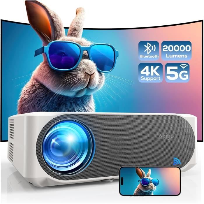 Videoprojecteur - AKIYO - O8 - Native 1080P - WiFi6 - Bluetooth 5.2 - 300 pouces