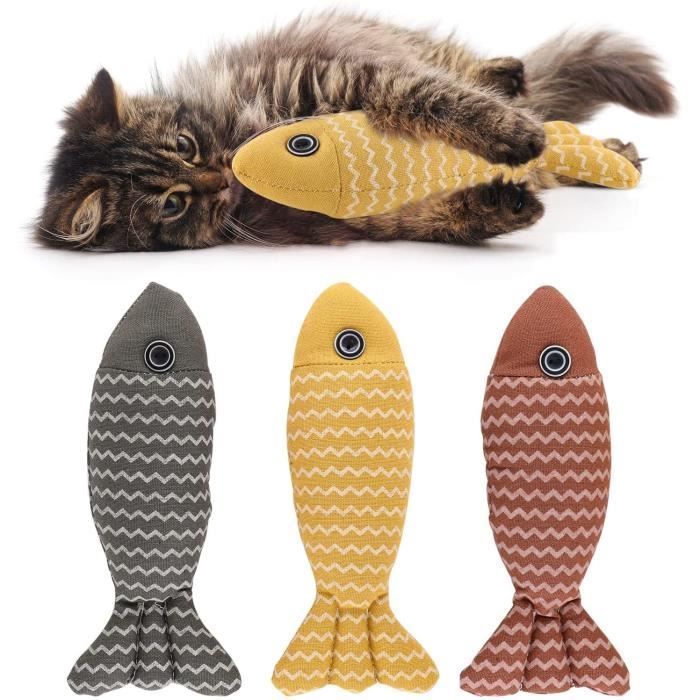 Meilleurs prix pour 3 Pcs Jouets Chat,Jouet Chat Herbe à Chat, Cataire Poisson,Jouet Poisson Interactif pour Chats,Jouant À Mâcher Nettoyage des Dents