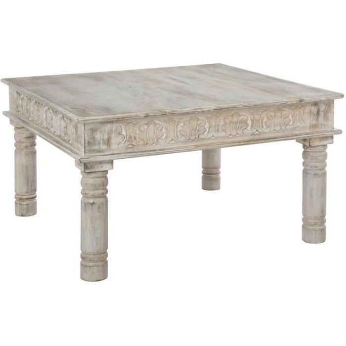 Atmosphera Table Basse Bois De Manguier Naturel Ete Indien Bois