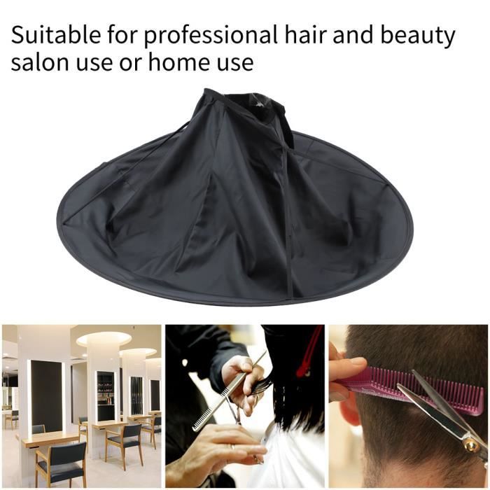 Coupe de cheveux de coiffeur adulte Cape Salon de coiffure noir-CHE