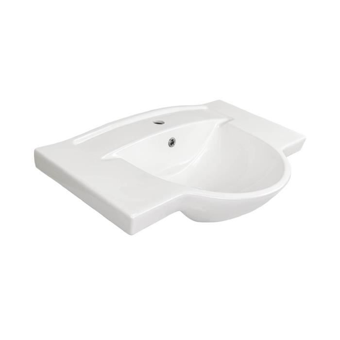 Lavabo intégral blanc 80x48x20cm... Blanc