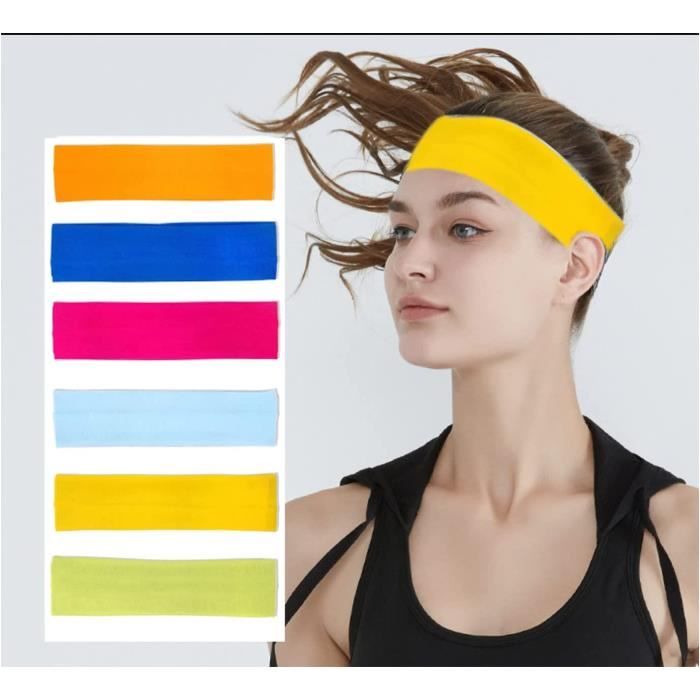 URAQT Bandeaux de Sport, 6PCS Bandeau Cheveux Femme, Headbands