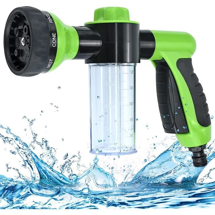 Pistolet Arroseur à Mousse - 8 Modes - Avec Réservoir à Savon - Pour Voiture, Plantes, Animaux - 1