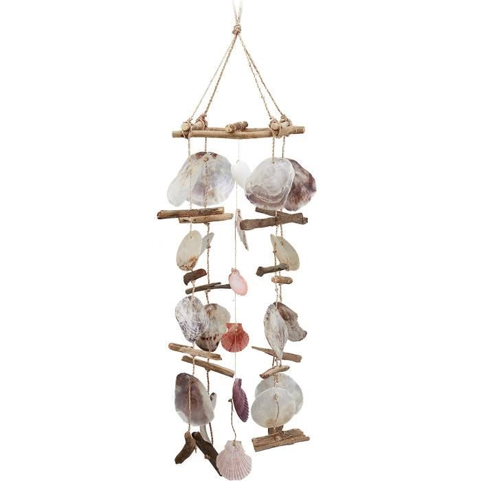 Couronne en bois flotté avec coquillages 15, décoration nautique côtière - France