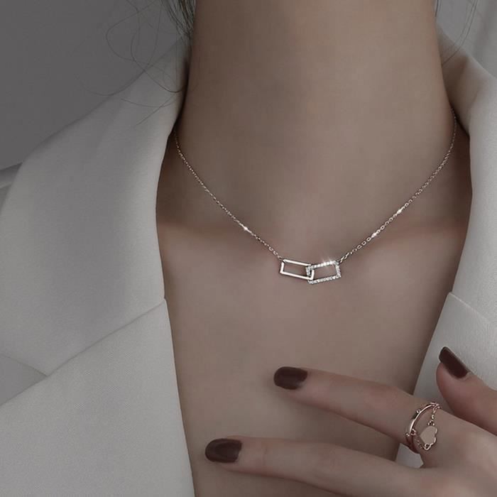 Collier Femme en Argent • Pendentif Ras de Cou • Cadeau pour Elle - Main Image