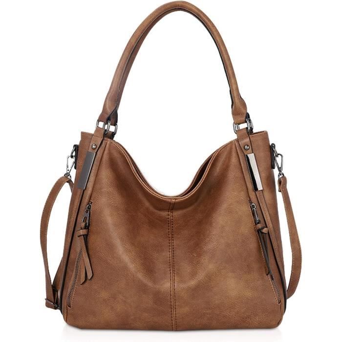 Sac A Main Femmes Sac Port paule En Cuir Souple Sac Hobo Mode