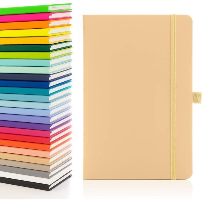 Carnet Ligné HOMPOWER Format A5 (14x21 Cm) - 160 Pages Papier 100 G/m², Couverture Rigide, Poche Extensible, Noir