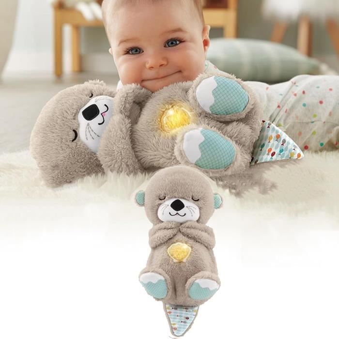 Loutre Veilleuse Peluche BéBé, Ma Loutre Calin Bonne Nuit Doudou Loutre Qui Respire Musicale