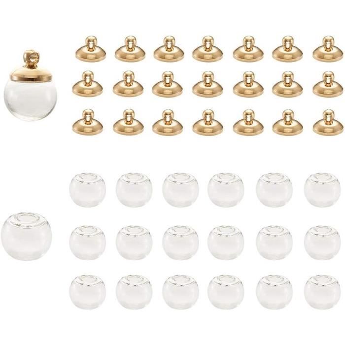 50 Bouchons De Perles 4mm - Embouts Pour Pendentif Avec Boucle - Couleur Or - Uxcell