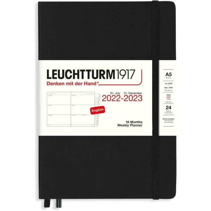 Agenda Semainier Leuchtturm1917 2026 Agenda Semainier 2026 LEUCHTTURM1917 - Format B6 (12,5x19 Cm) - Couverture Souple, élastique, Pages Lignées - Rising Sun Planificateur Avec Notes Et Vue 3 Ans
