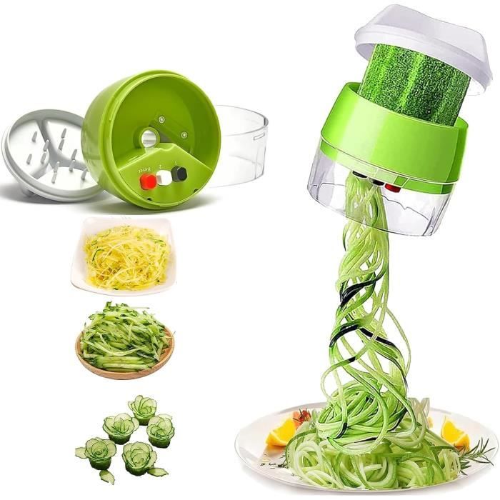 Spiraliseur De Légumes Portable EHIOG 4 En 1 - Spiralizer Manuel Multifonction Pour Courgettes Et Carottes