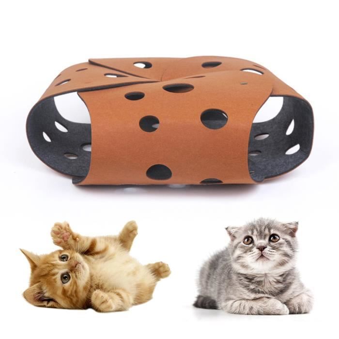 Jouet Interactif Pliant Tunnel De Chat Feutre De Laine Tunnel Lavable Chat D Amusement Cdiscount Animalerie