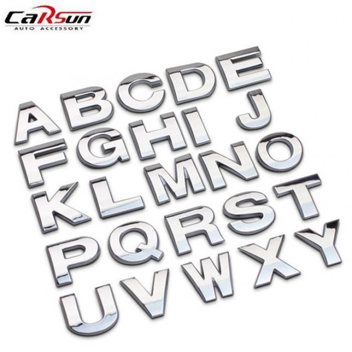 5 Pieces Personnalise 3d Metal Anglais Lettre Embleme Figure