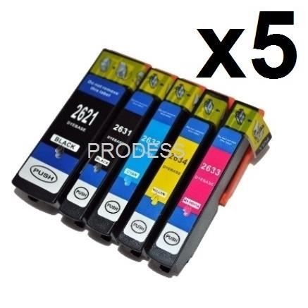 5 cartouches compatibles Epson 26XL pour imprimantes XP510 XP520 XP600