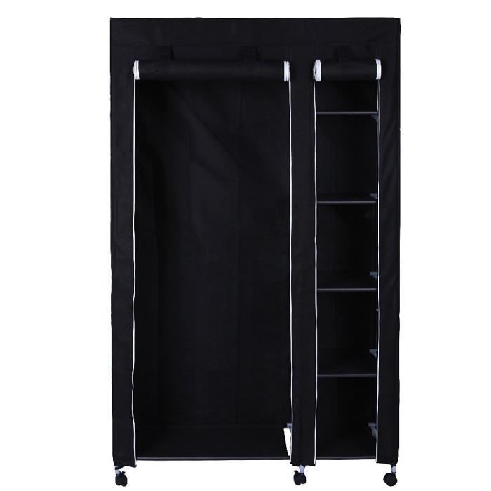Garde Robe Armoire Penderie Avec 6 Roulettes 175 X 110 X 45cm