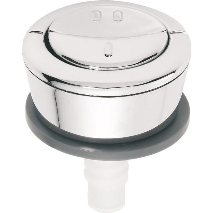 Bouton double poussoir chromé