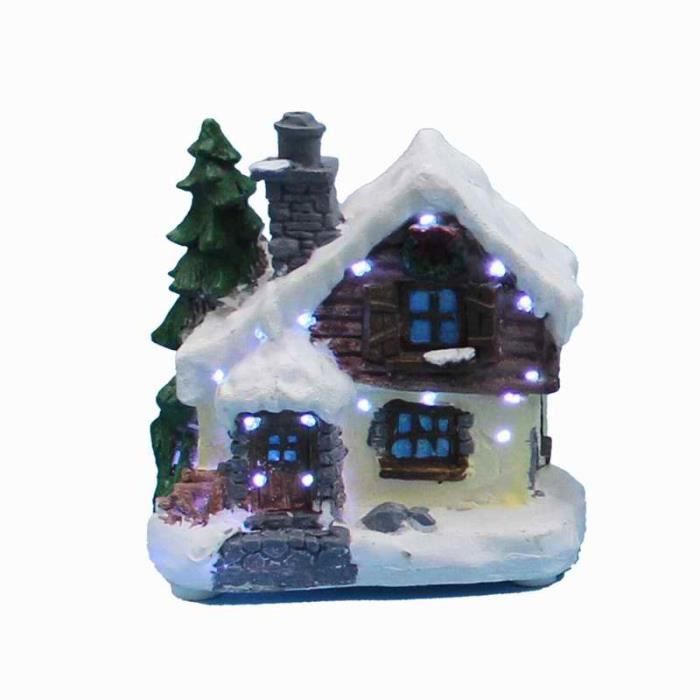 Maison de Village de noël en fibre optique, décoration de noël d'hiver