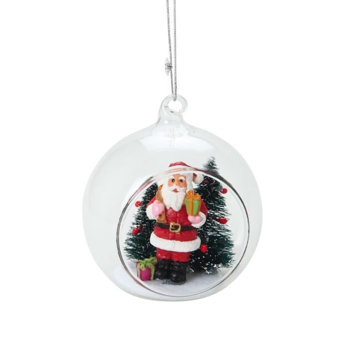 Boule De Noël Ouverte Transparent En Verre ø 8 Cm Achat
