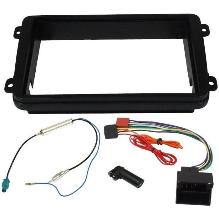 Kit Adaptateur Autoradio 2DIN noir VW Beetle/ Golf/ Jetta/ Passat/ Seat/ Skoda + ISO + FM