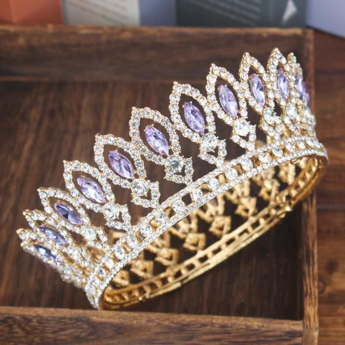 14 -Couronne diadème reine en cristal pour mariée diadème de spectacle de mariage couronne diadème pour mariée couvre chef acces