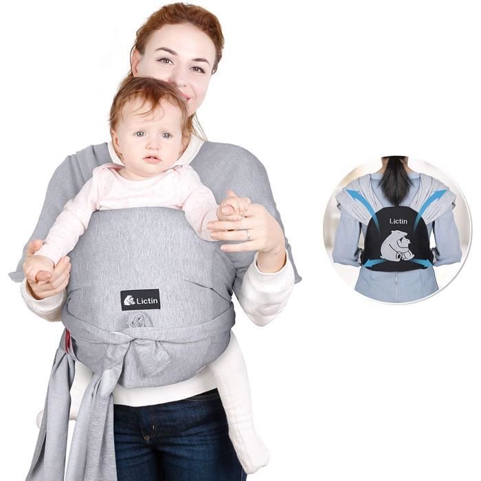 Lictin Porte Bebe Echarpe De Portage Bebe Elastiques Echarpe Porte Bebe Extensible Tout En Un Convient Aux Nouveau Nes Et Les Enf Cdiscount Puericulture Eveil Bebe