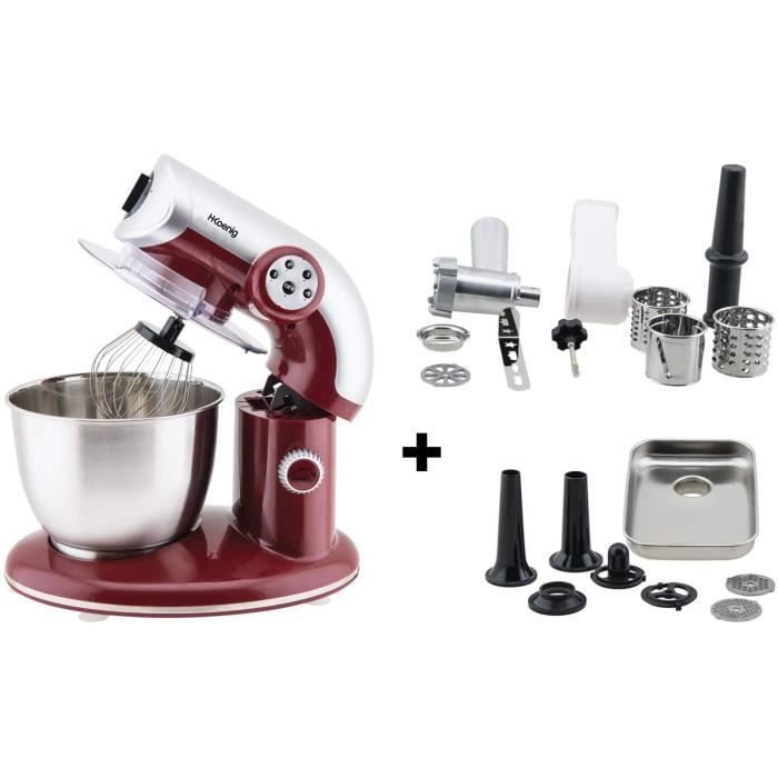 H Koenig Km80s Robot Petrin Multifonctions Rouge Et Ac8 Accessoires Pour Km80s Achat Vente Robot De Cuisine Cdiscount
