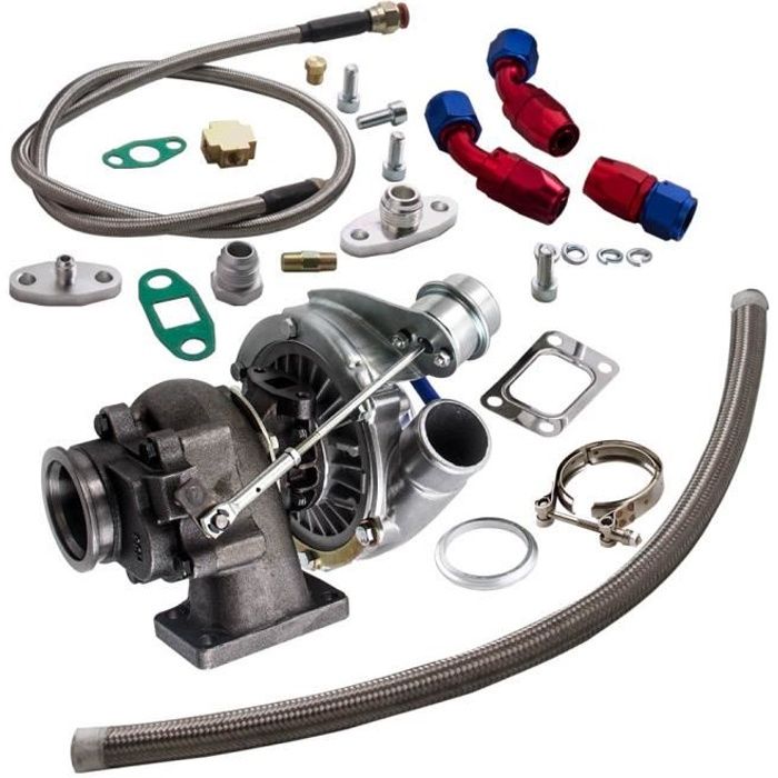 T3 T4 T3-T4 TO4E Turbo Turbocharger for 4 - 6 CYL + Oil RETURN - Feed Line Kit