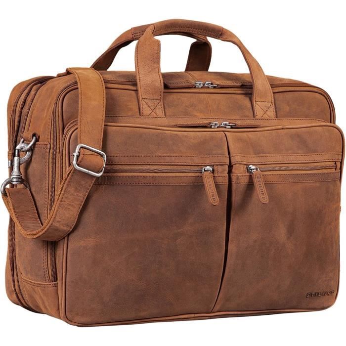 STILORD Gigantus XXL Serviette en Cuir pour Ordinateur Portable