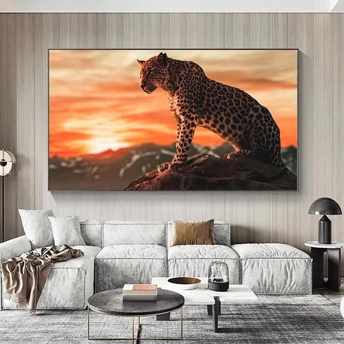 Toile Photos Abstraite animaux soleil peintures murales XXL Salon Art Impression Toile