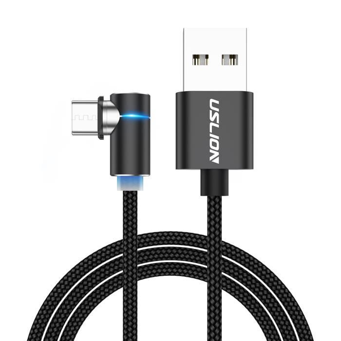 USLION 3A câble magnétique Micro USB Type C adaptateur de charge rapide  Micro type c chargeur magnét Black 2M For type C - Cdiscount Téléphonie