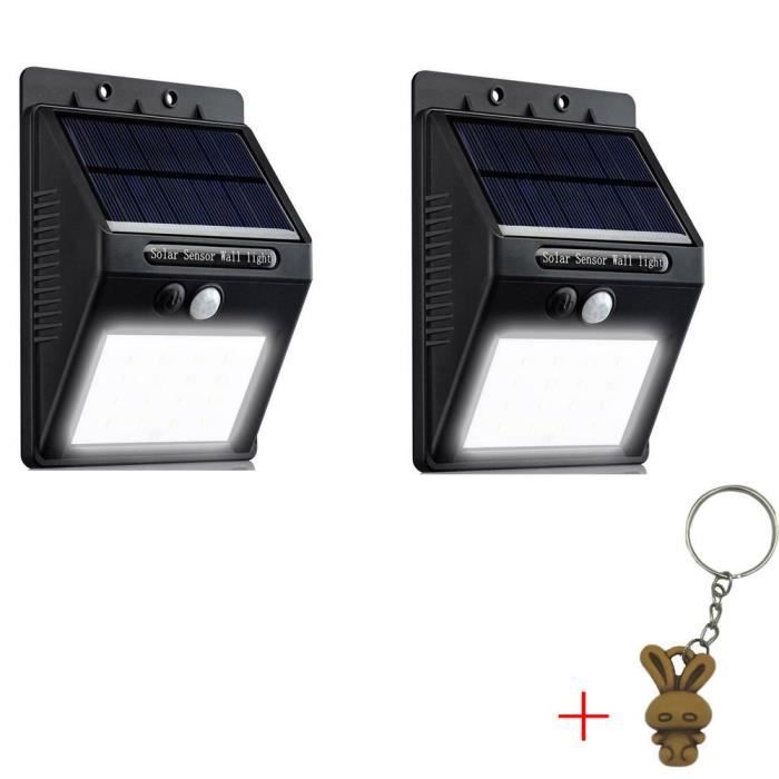 2pcs Lampe 20 Led Solaire Avec Detecteur De Mouvement Sans Fil