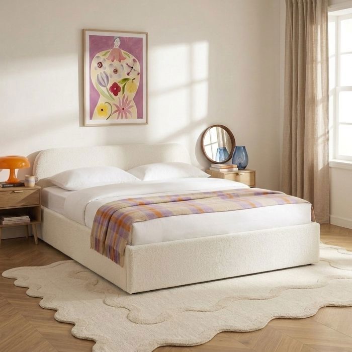 Lit coffre 160x200 blanc sommier inclus